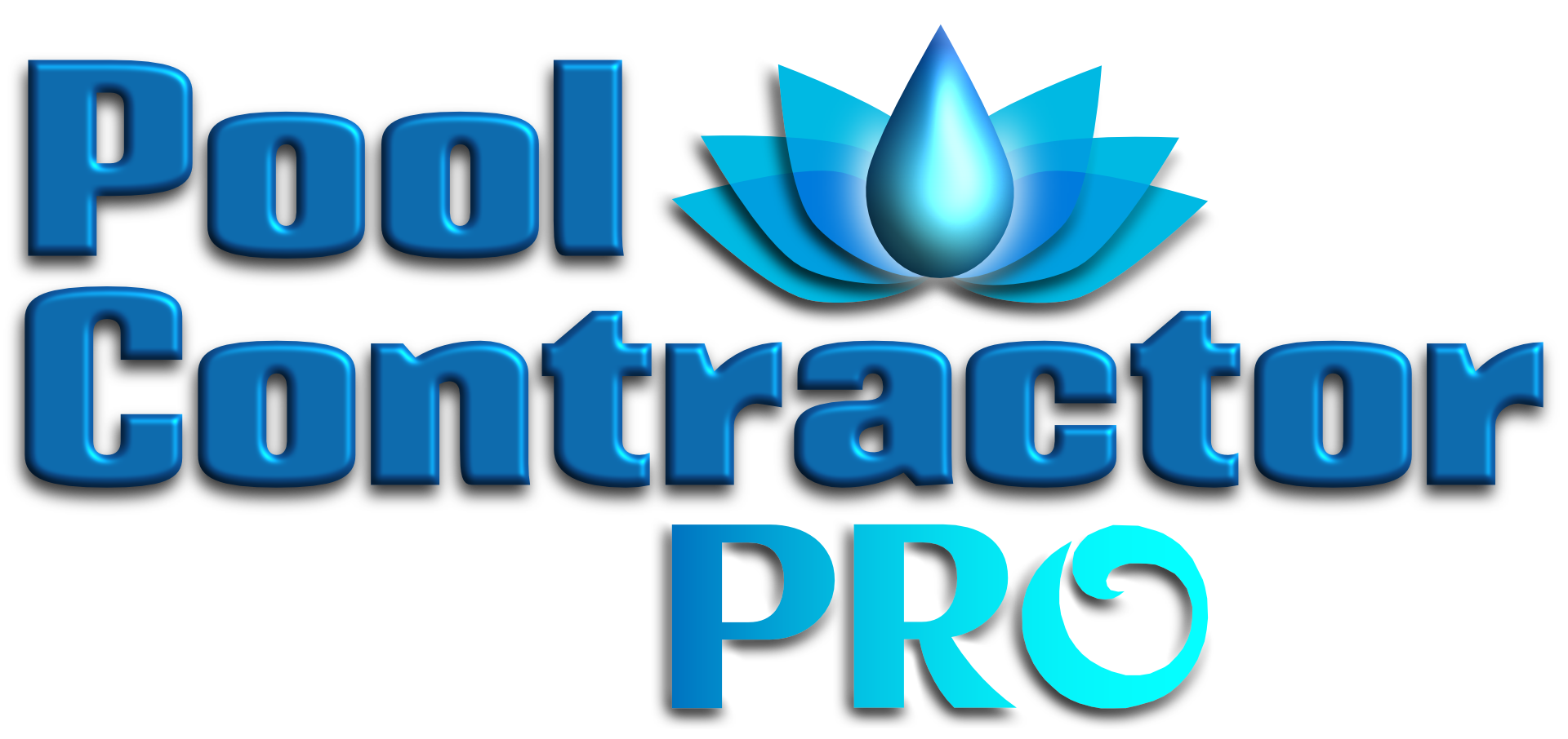 Pool Contractor Pro Logo with lotus